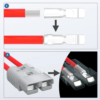 2 Pièces Connecteurs Rapides 175A 600V Batterie - Fiches Modulaires Cuivre Rouge