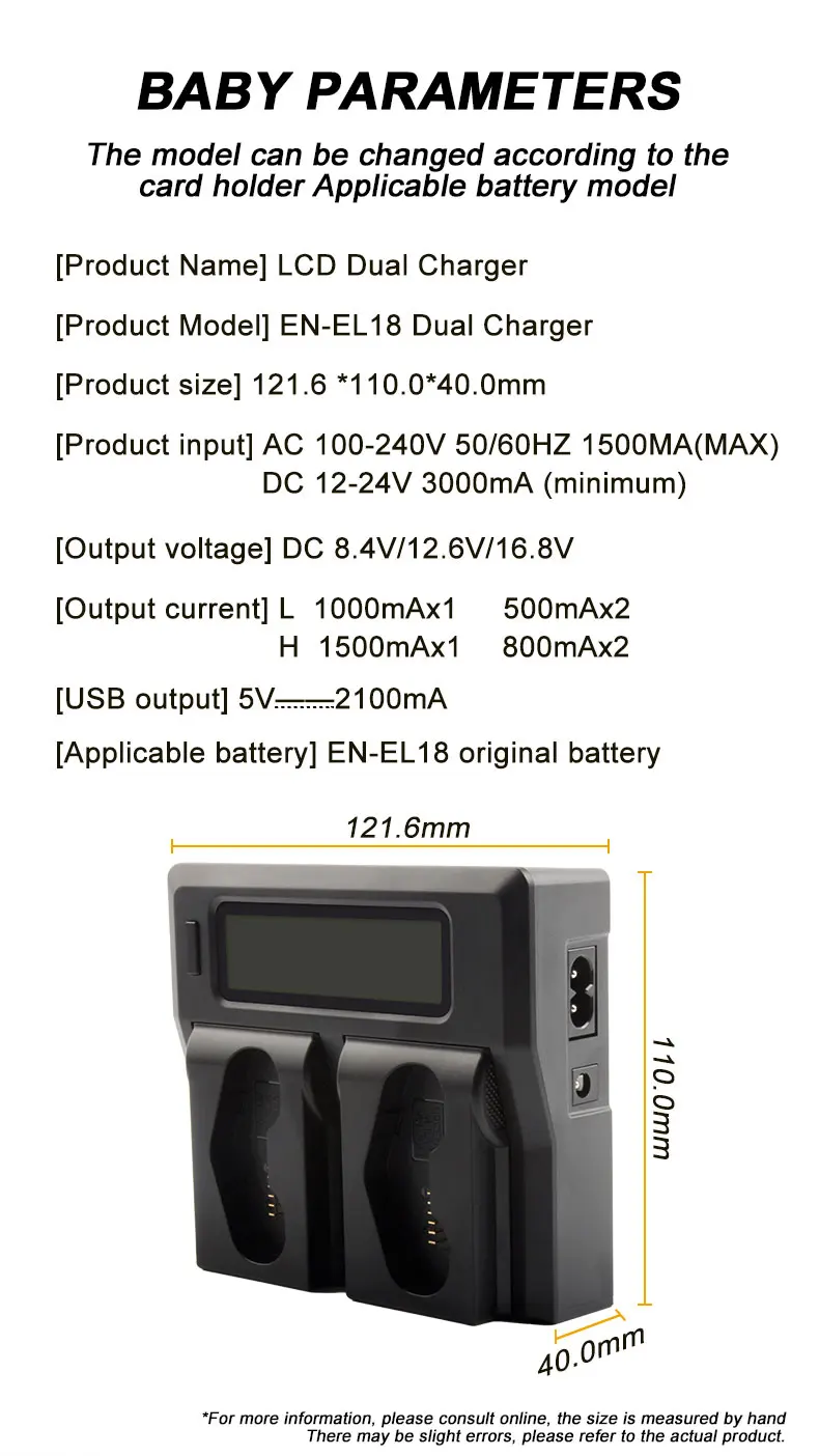 RingTeam EN-EL18 ENEL18 EN-EL18a ENEL18a LCD Rapid Dual Charger for Nikon D4 D4S D5 D6 Camera factory