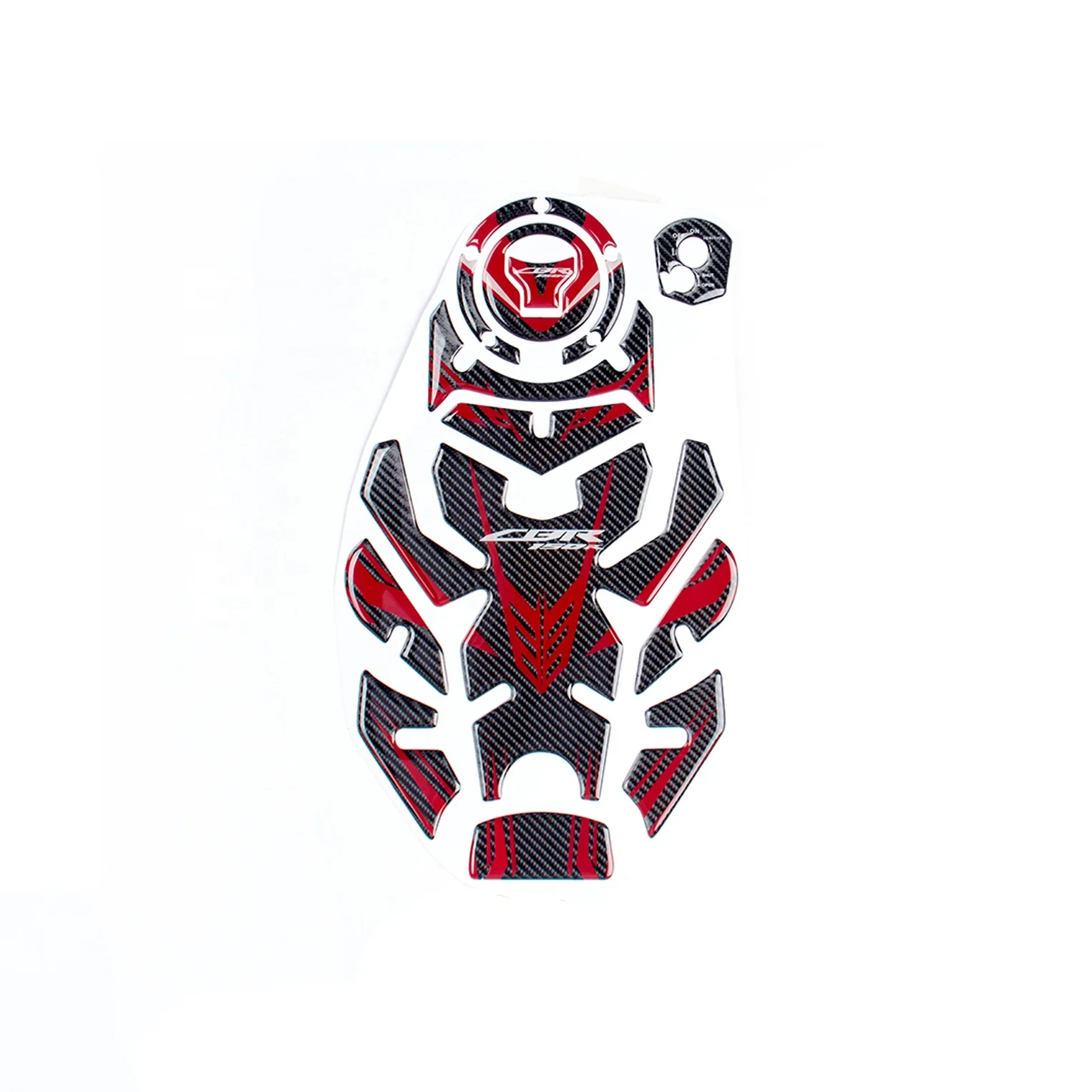 Customized Look 5D Motorcycle Tank Pad Guard Sticker Red 