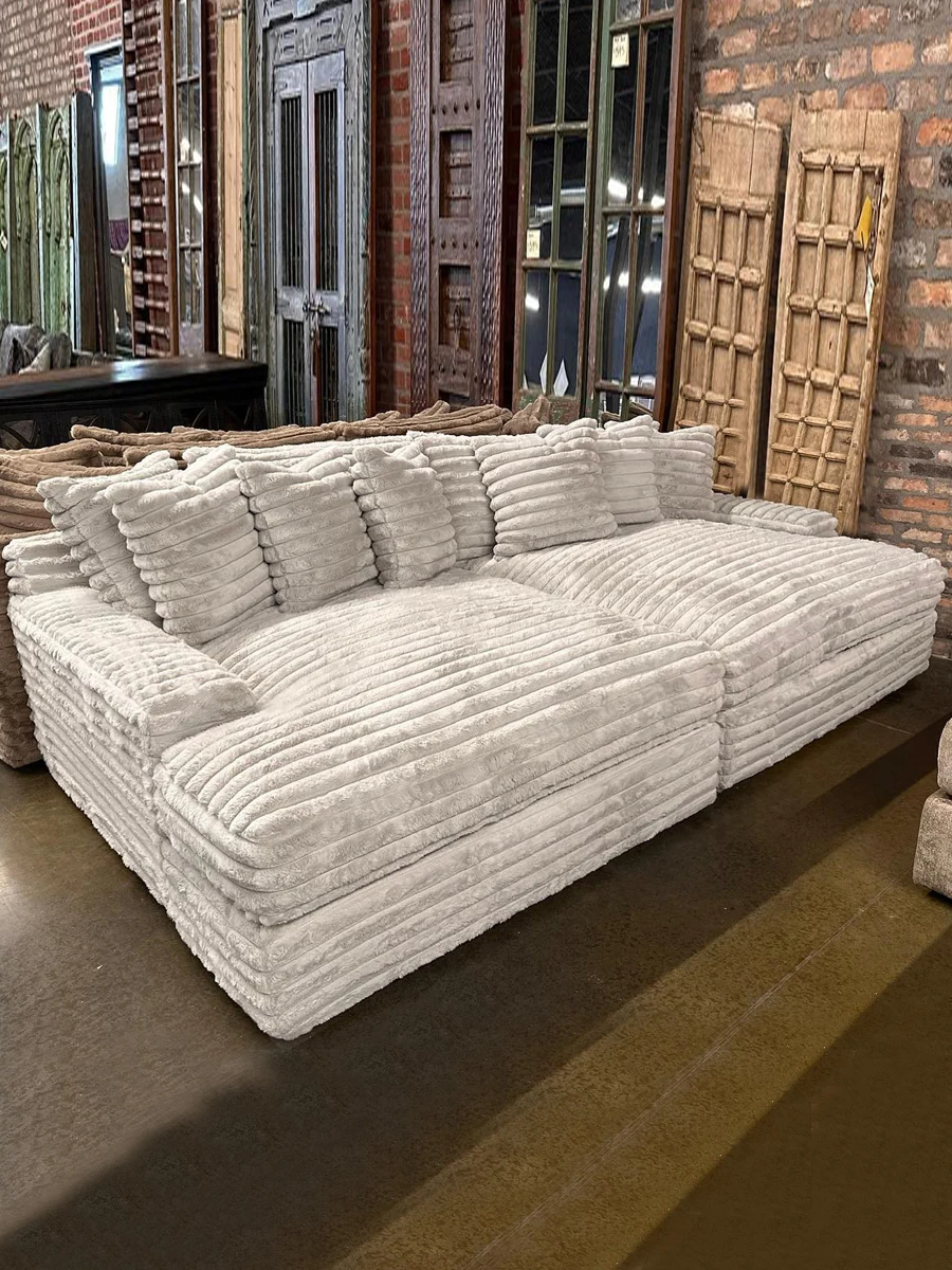 ATUNUS Thick Striped Corduroy Modular Sectional