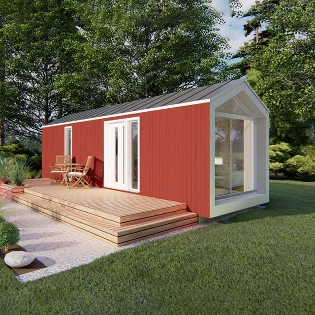 Luxury Design Steel Aluminum Wooden Villa High Quality Custom Windproof Waterproof Insulation Triangle Houses Wholesale