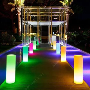 16-Color Modern Contemporary Design Cylinder LED Floor Lamp Remote Control Mode for Home Living Room Hotel Garden Decoration