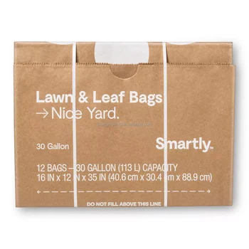 30 Gallon Kraft Lawn and Leaf Bags Eco-Friendly Heavy Duty Large Paper  Trash Bags, Tear Resistant Yard Waste Bags - China Biodegradable,  Compostable