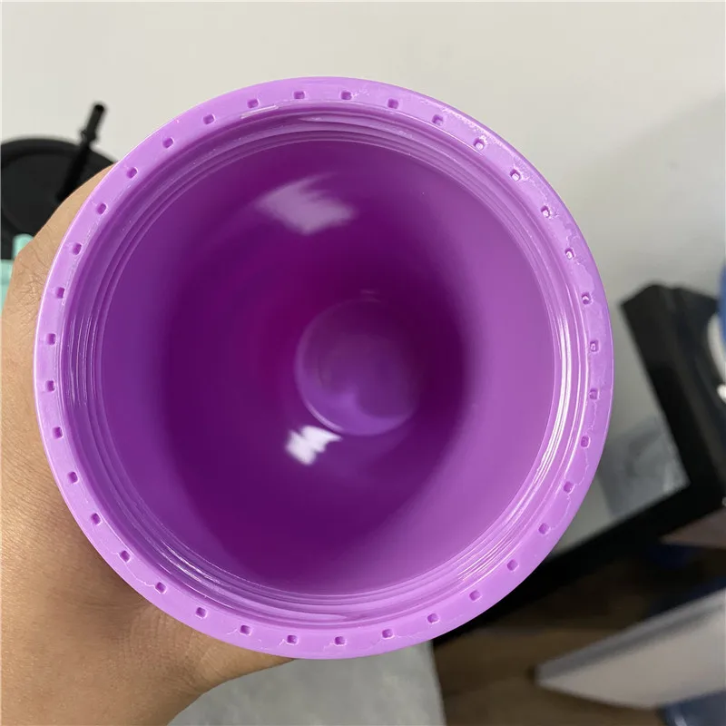 Двойные стенки Матовые акриловые пластиковые пастельные цветные тумбы 22 унции матовые для кофе