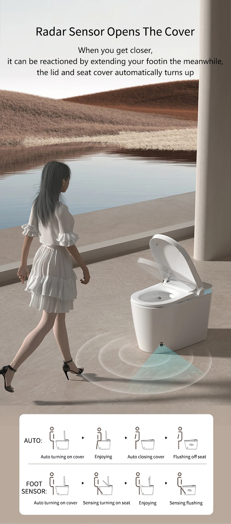 Hot Selling Floor Mounted Ceramic Bathroom wc Intelligent Toilet Hotel Aroma Air purification function Smart Toilet Bowl factory