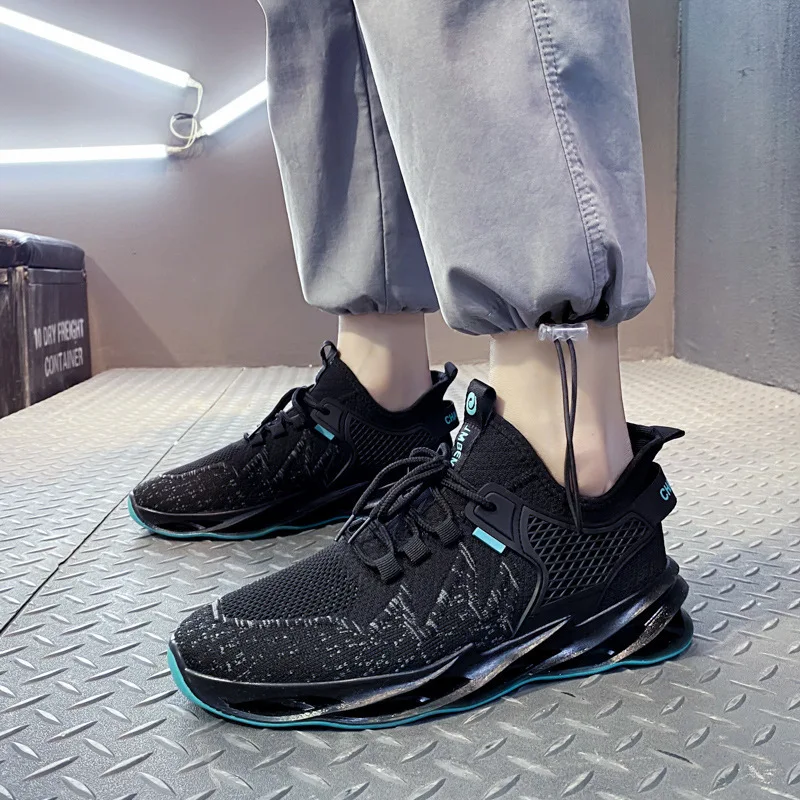 Zapatos para correr para hombre, zapatillas de deporte tejidas voladoras  para hombre, nuevos zapatos deportivos informales para hombre, zapatillas  de