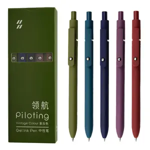 5pcs High-End Japanese Black Ink Gel Pens 0.5mm Fine Point Smooth Writing Journaling Note Taking Plastic Great Gift Idea