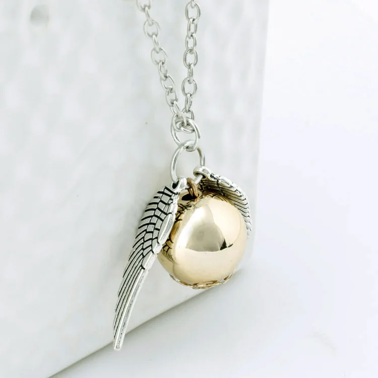 Harry Potter Golden Snitch Necklace Charm Silver Bronze Quidditch 