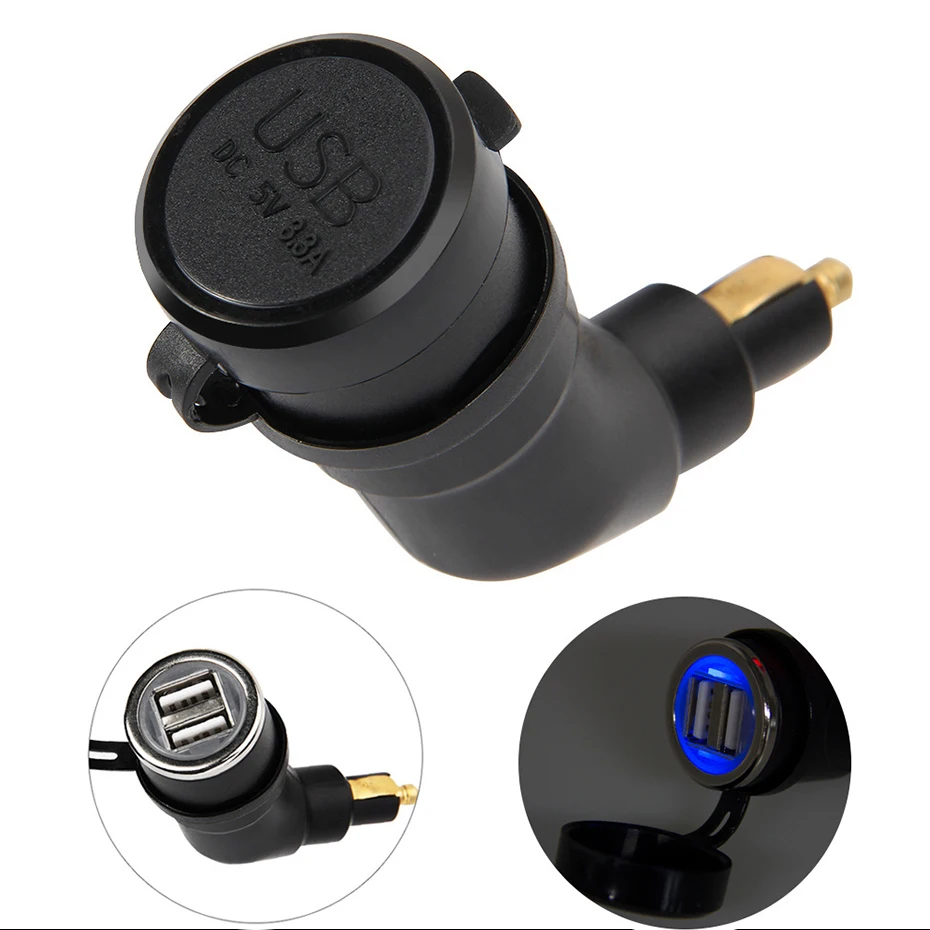 bmw motorcycle plug to cigarette lighter adapter 10pcs Power Cable For Triumph Tiger 800 Steamship Automotive motorcycle Electrical Characteristics Curved 3.3A Dual USB Motorcycle