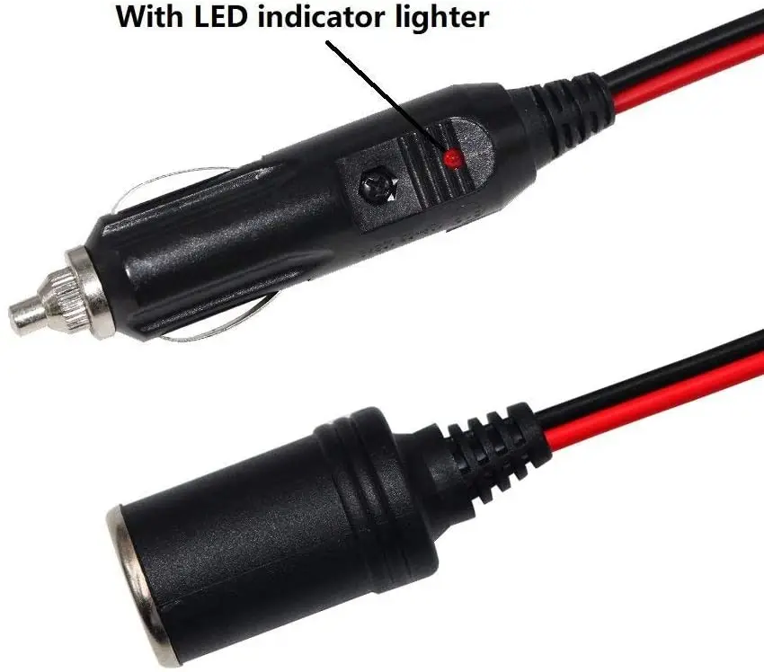 Cable de extensión para encendedor de cigarrillos con rosca fija de 4 pies NUEVO