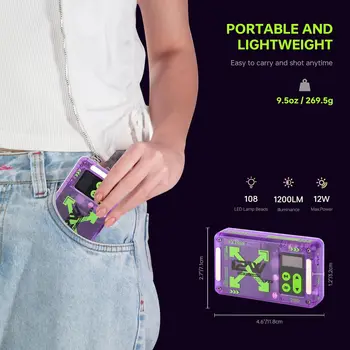 VILTROX Magnetic RGB Video Light 360 Full Color Portable LED Camera Light Panel with APP Control/Cold Shoe Mounts/CRI 97+ detail image