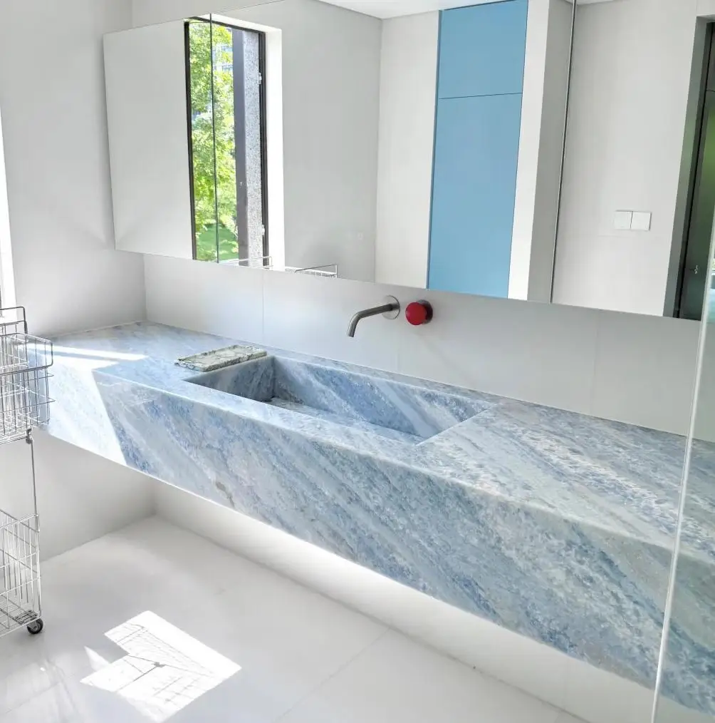 product blue crystal marble washbasin countertops vanity tops  table tops blue marble bathroom sink-3