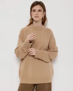 Wool Loose Knitted O-Neck Sweater Women's Warm Knitwear Jumper New Autumn Winter Fashion Simple Pullover