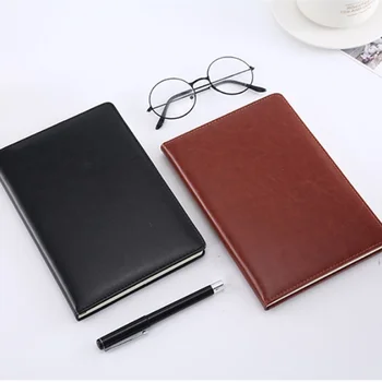Promotional Custom A6/A5 Size Business Notebook Soft Cover PU Leather Journal Notepad Fabric PP Material Gift Loose-leaf Binding