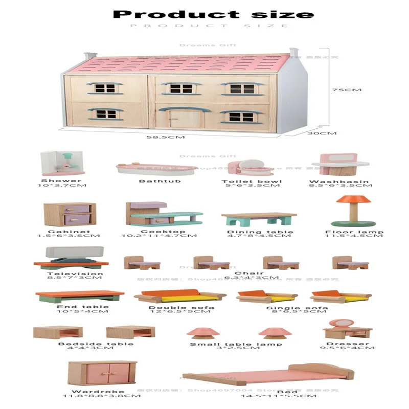 Dollhouse Furniture Kit Pretend Play House Toys Diy Dollhouse Forest