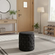 Modern Velvet Ottoman Fabric Pouf Stools Pouf Ottoman Stool Foorstool