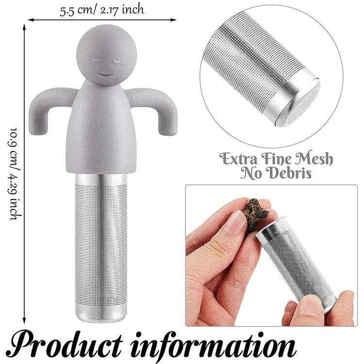 Fine Mesh Tea Ball  Infuser Cute  Stainless Steel Tea Strainer Steeper with Silicone Lid for Mug