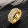 F1807 gold, three rows of diamonds