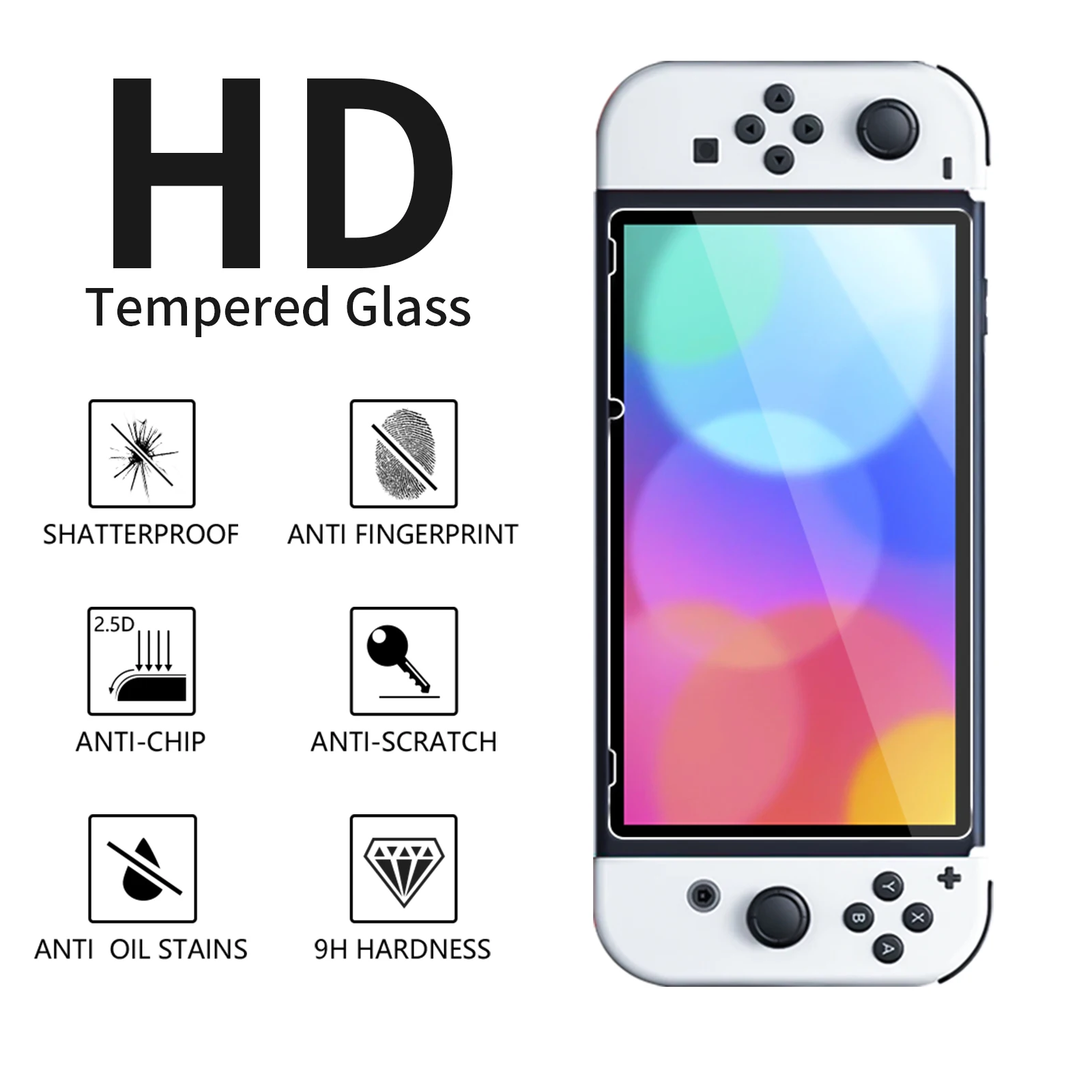 Защитная пленка для игрового 2.5D-экрана с защитой от отпечатков пальцев закаленное стекло экрана Nintendo Switch