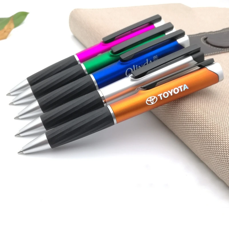 Рекламная Роскошная светодиодная ручка с лазерным логотипом пластиковый шариковый баннер шариковая