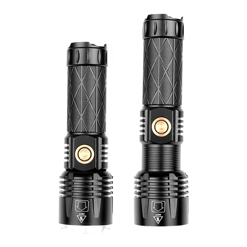 XHP90 LED Zoom Flashlight - 1800lm Rechargeable Camping Light