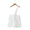White overalls shorts