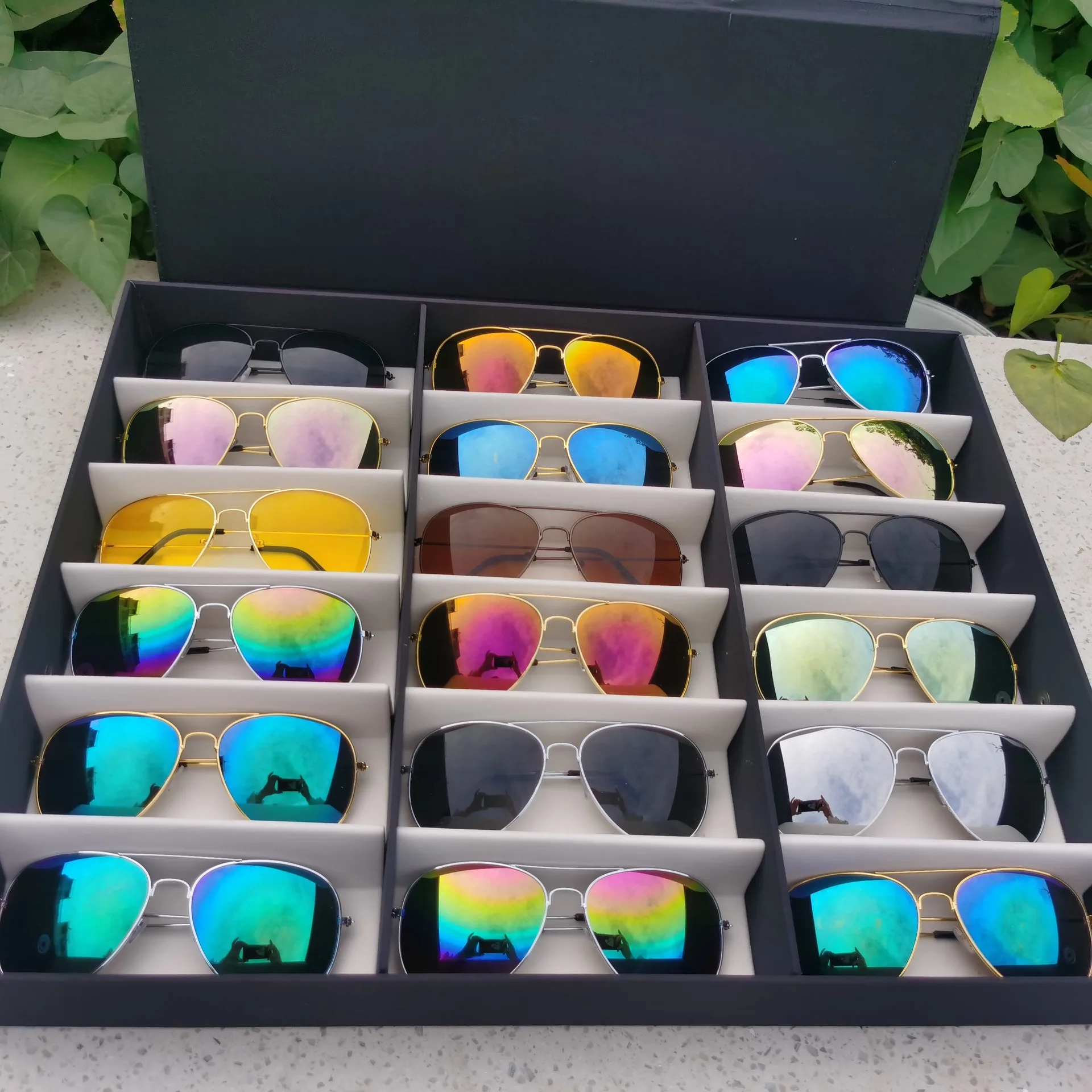 Aviator Sunglasses with Assorted Lenses & Black Frames | Wholesale  Sunglasses UK