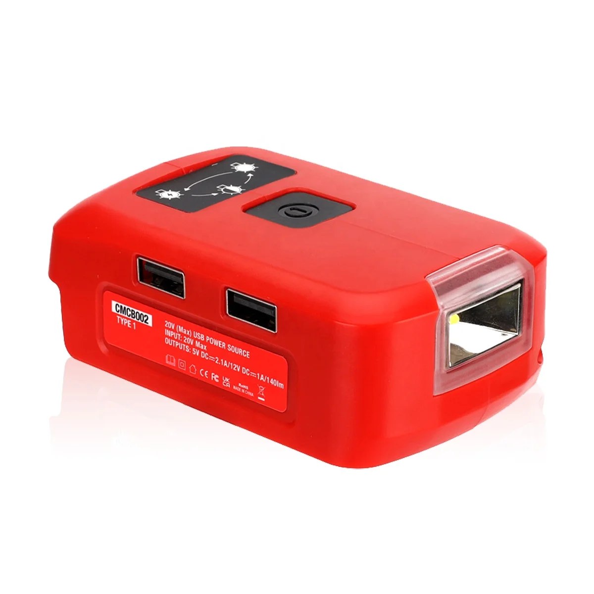 Newest Li-ion Battery Converter USB Power Source Adapter With LED Lights 12V DC Port Charger for Craftsman 20V Battery V20