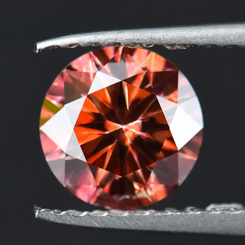 Xingyue Gems Manufacturer Garnet Colored Synthetic Loose Moissanite VVS Round Brilliant Moissanites Wholesale