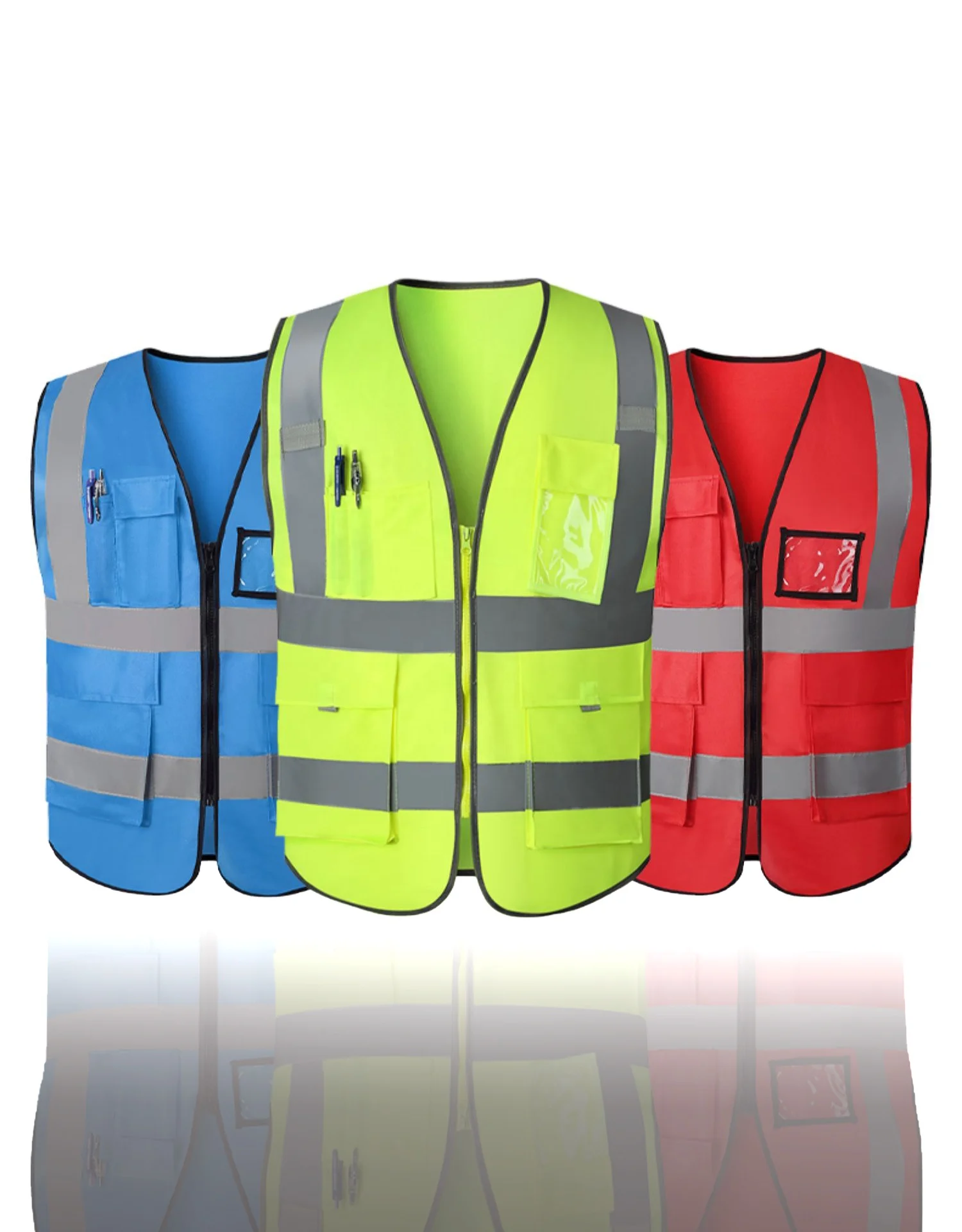 Factory Custom Logo Hi Vis Polyester Wholesale Outdoor  Reflective Safety Vest