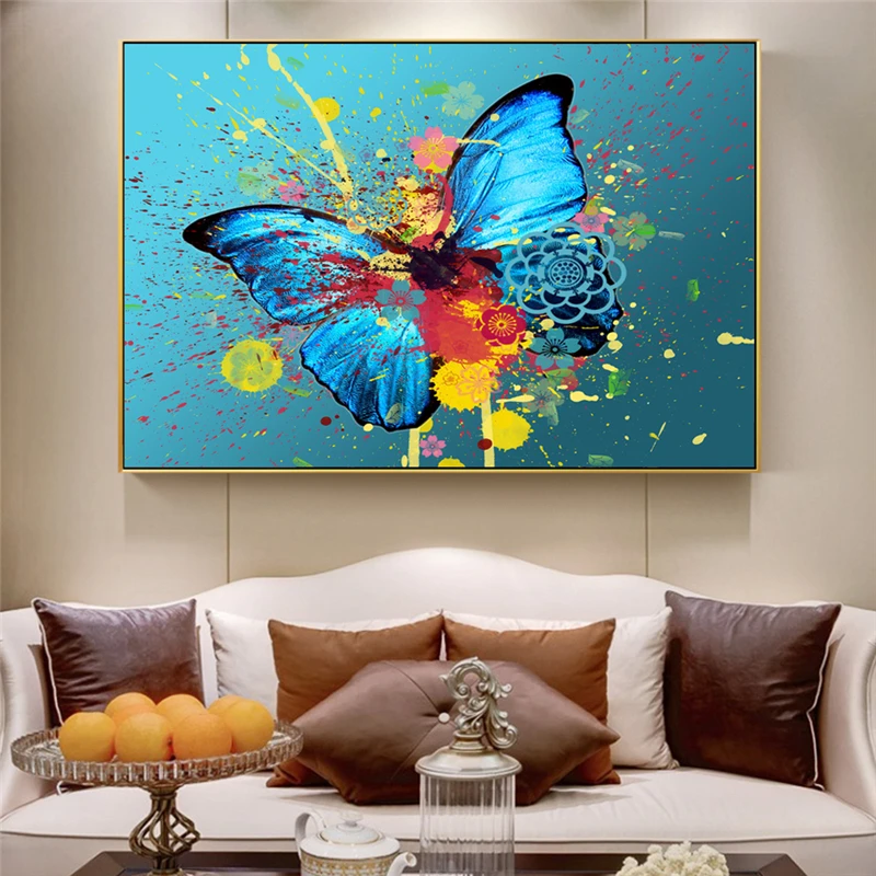 Canvas Wall Wallart Colourful Prints Original Prints Oil Painting Prints Butterfly on Canvas