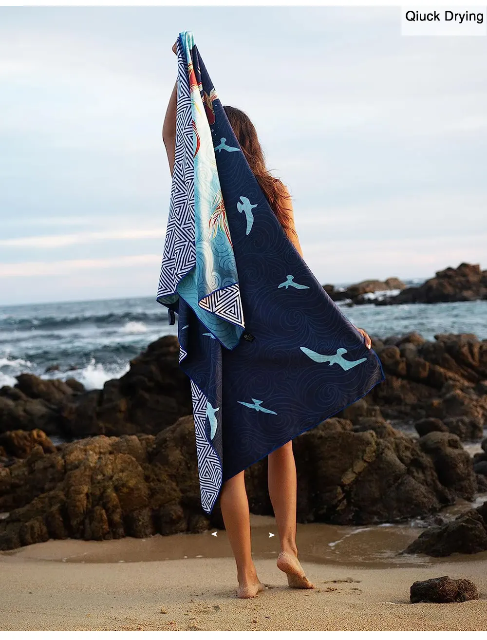 Custom Microfiber Travel Beach Towel Sports Fitness Outdoor Lightweight Portable Printed Beach Towel