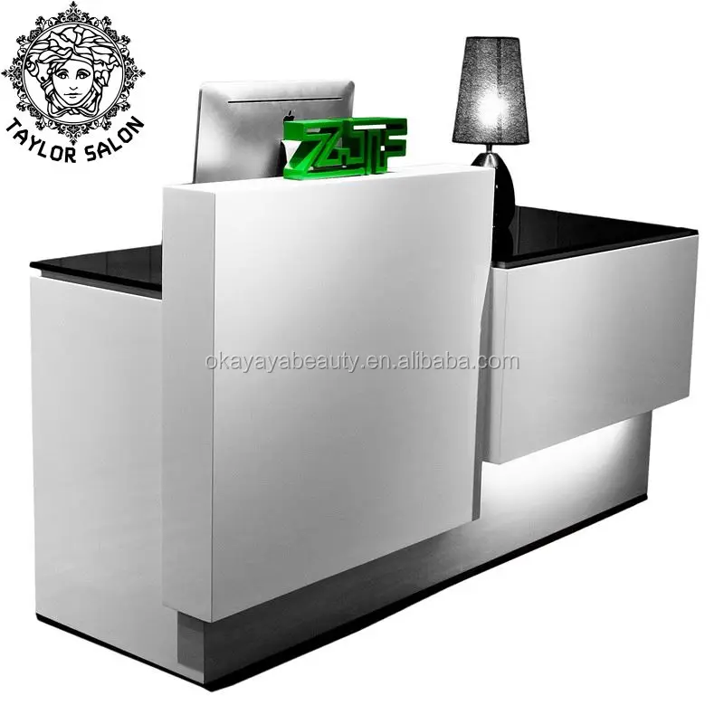 White Reception Desk Office Front Counter Office Furniture Modern Customized Fashionable Reception Desk and Sofa