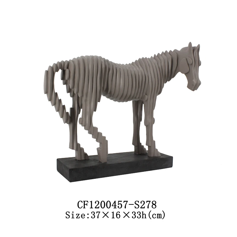 New Trend Wholesaler Polyresin Origami Finish Horse Statue Animal For Tabletop Decor manufacture