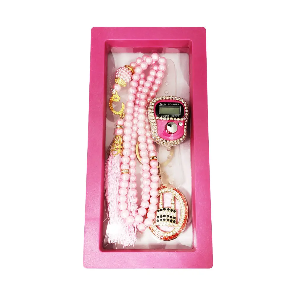 Islamic Tasbih Set Finger Counter and Prayer Beads With Box Muslim Prayer Gift Set