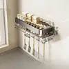 [Grey] Single layer 40cm hooked storage rack