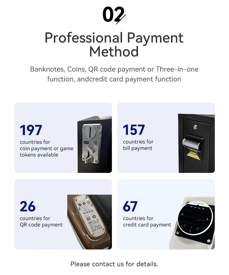 product guoheng business coin bill operated commercial 4d zero gravity full body vending massage chair with credit card machine-7