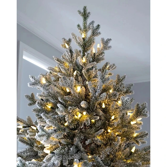 Snow Flocked Fraser Fir Christmas Tree With Chasing Warm Led Lights 7
