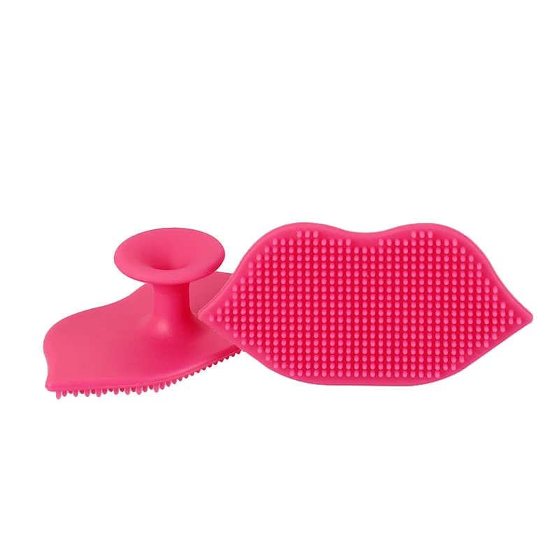 Customized Lip Shape Face Massaging Pad Silicone Facial Cleansing Brush ...