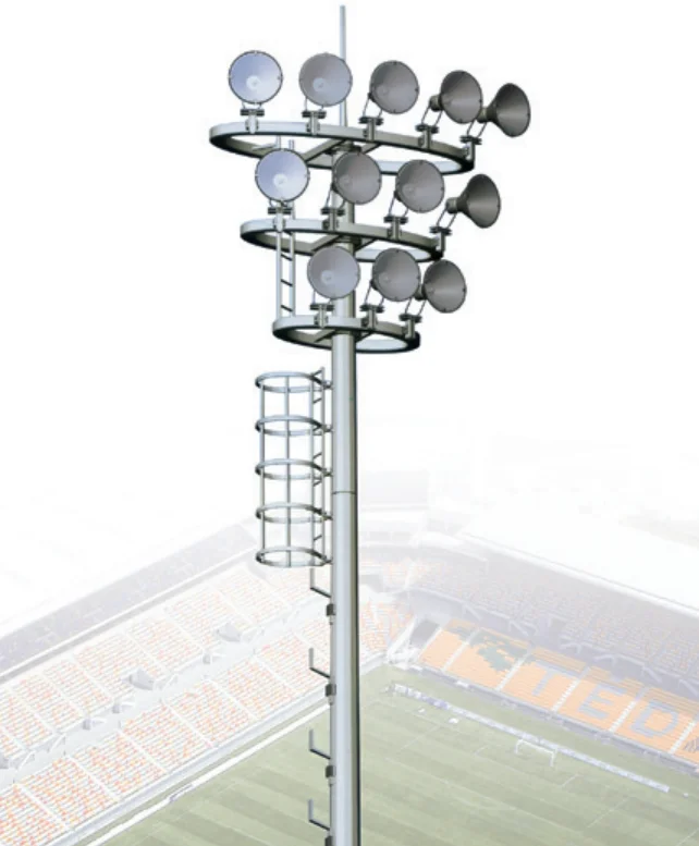 Customized High Quality Steel Outside Mast Pole with Ladder