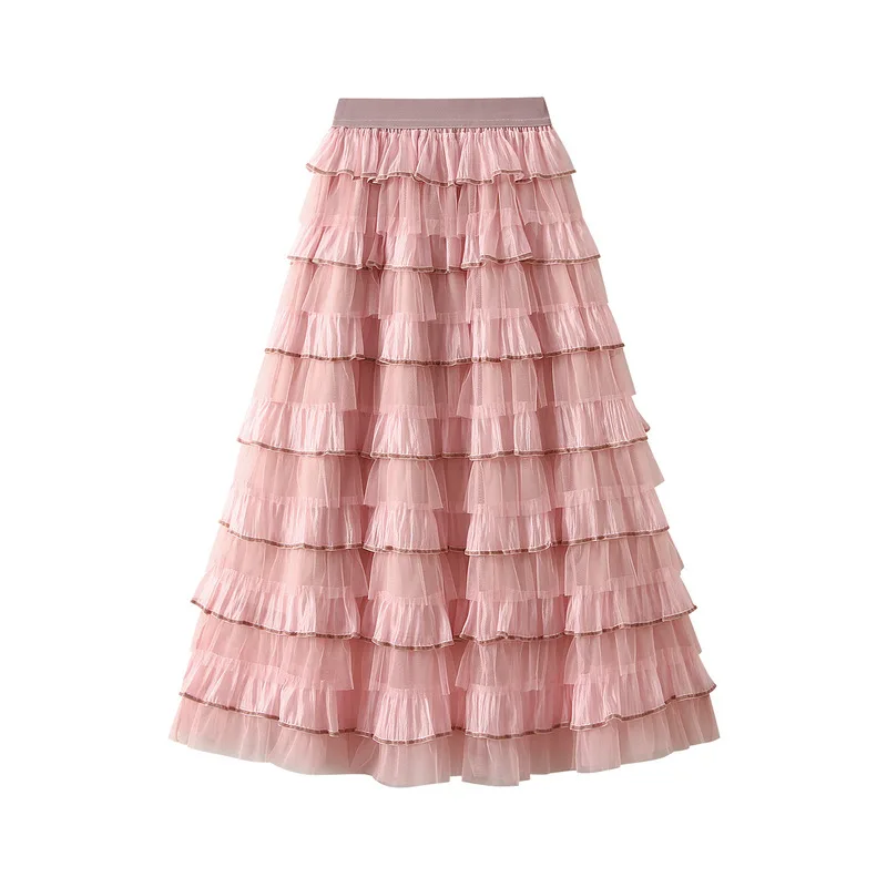 Spring/Summer Puffy Tulle Mesh Tiered Skirt| Alibaba.com