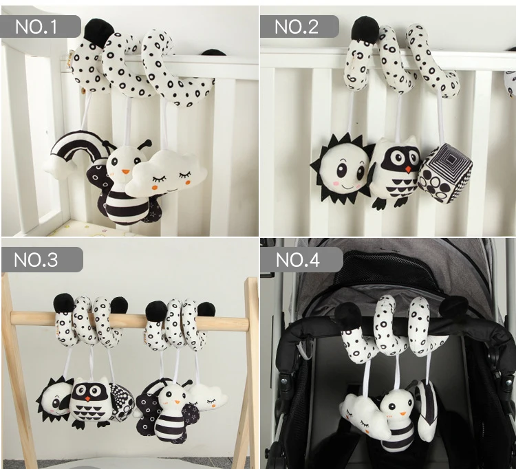 Black and white animal bed around the crib hanging toy visual stimulation Pendant N012