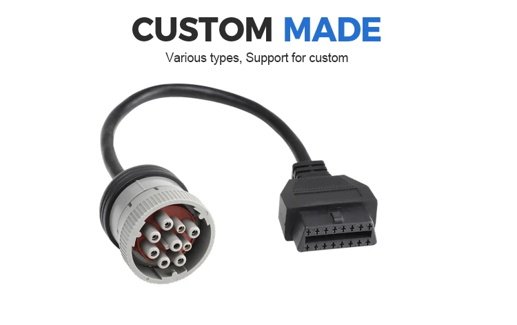 product oem odm 16pin female to j1939 9p grey male j1939 connector obd2 obdii eld cable-4