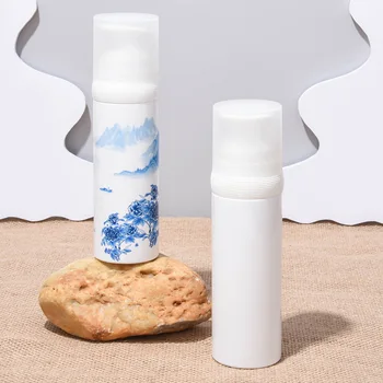 120ml PET Foam Cosmetic Plastic Bubble Facial Cleanser Foaming Bottle 3D Printing Available with Pump Sprayer Sealing