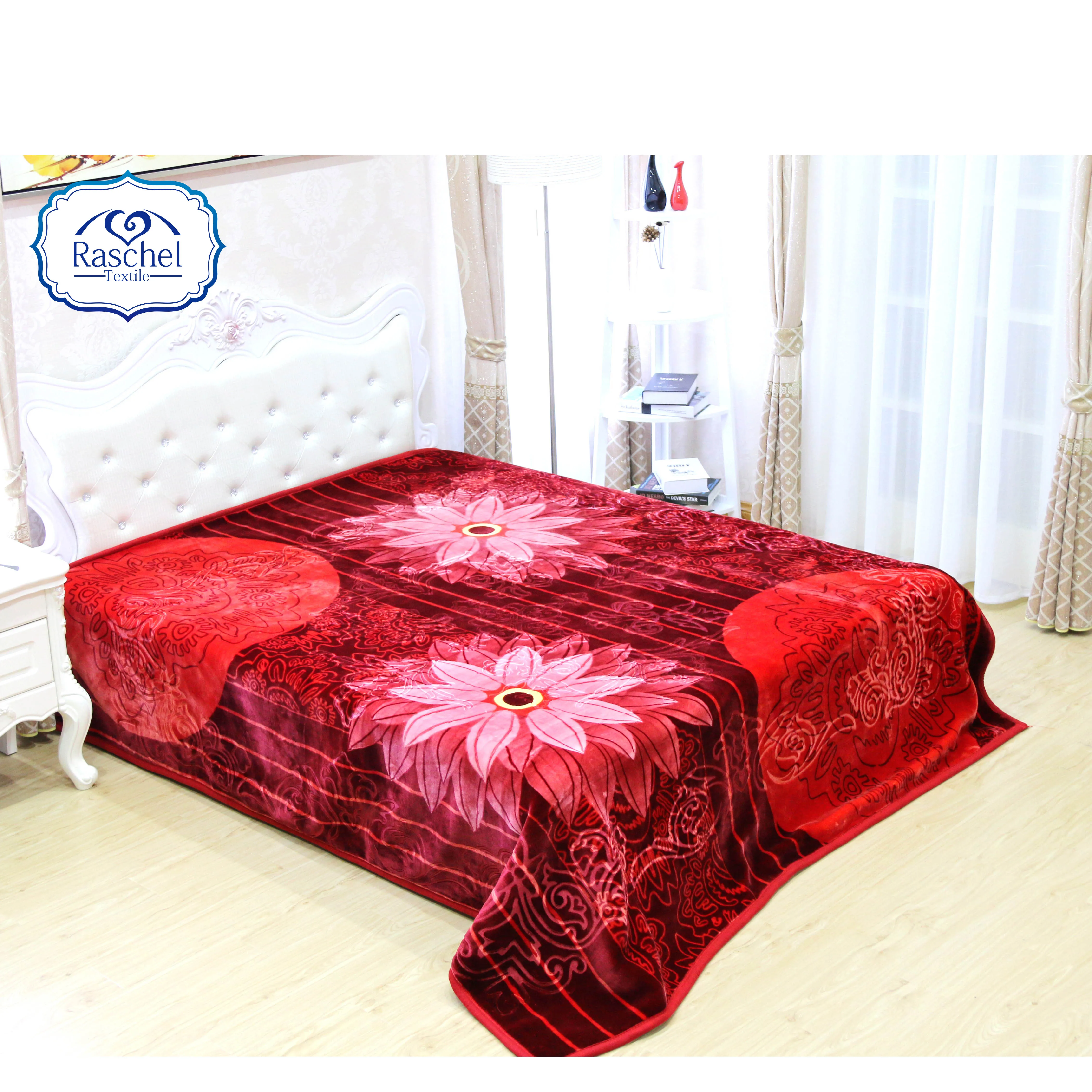 100% POLYESTER 2PLY 1 SIDE EMBOSSED CHEAPER WONU BLANKETS