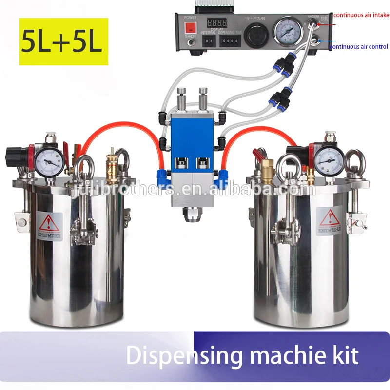Semi Automatic ab Resin Epoxy Glue Dispenser Pneumatic Automatic Dispenser Gun Epoxy 2 Component Glue Dispensing Machine