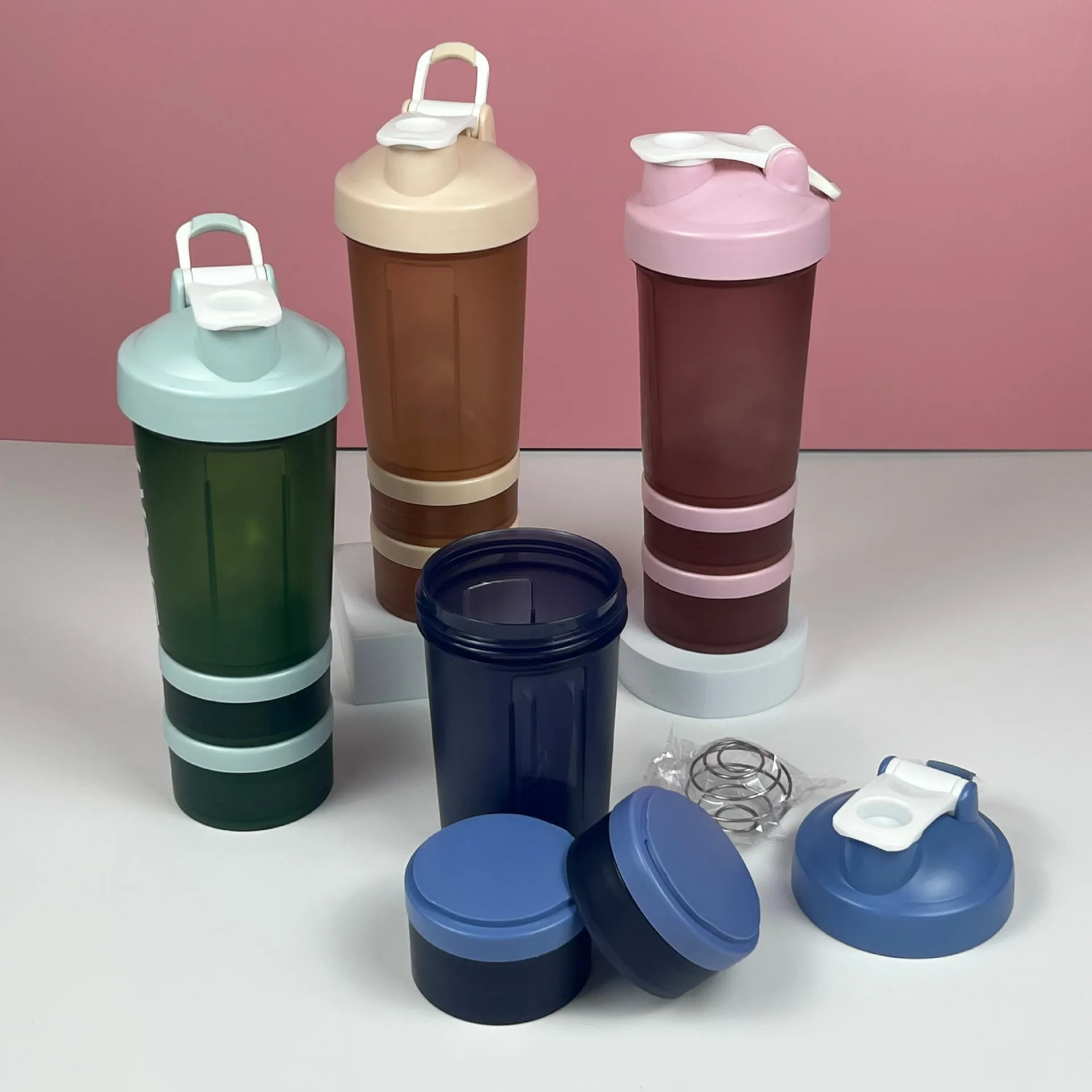 Shaker Water Bottle Fitness Gym Protein Bottles Sport PP Plastic