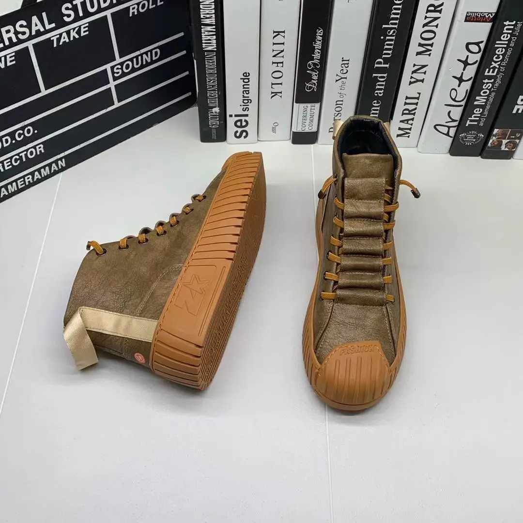 2023 Autumn And Winter New Top Quality High-top Thick-soled Solid Color ...