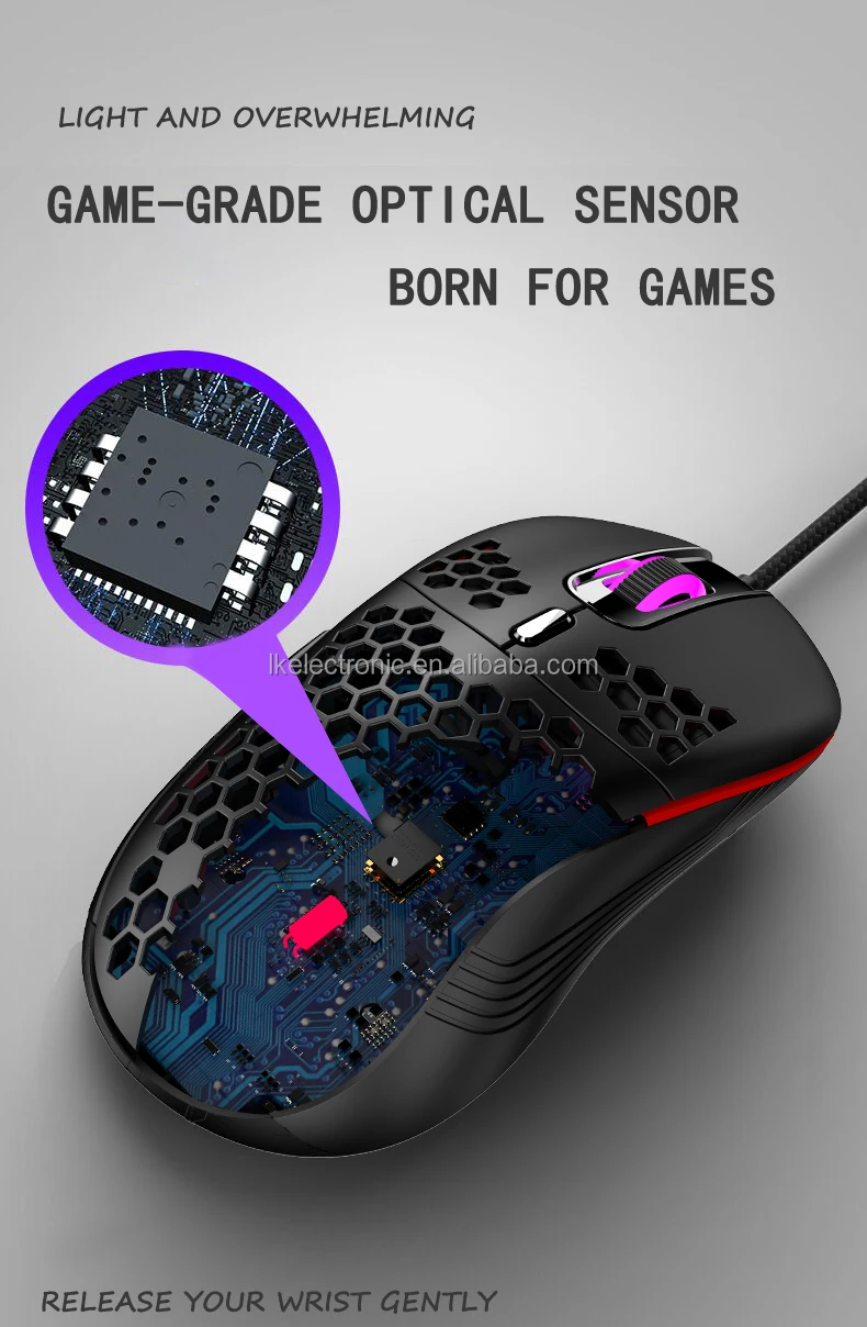 Top Selling mouse Computer Accessories Lightweight Honeycomb Gamer Programable USB Wired Gaming Mouse
