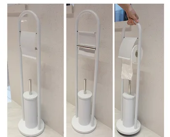 standing bathroom toilet cleaning brush holder set stainless steel toilet brush and paper holder